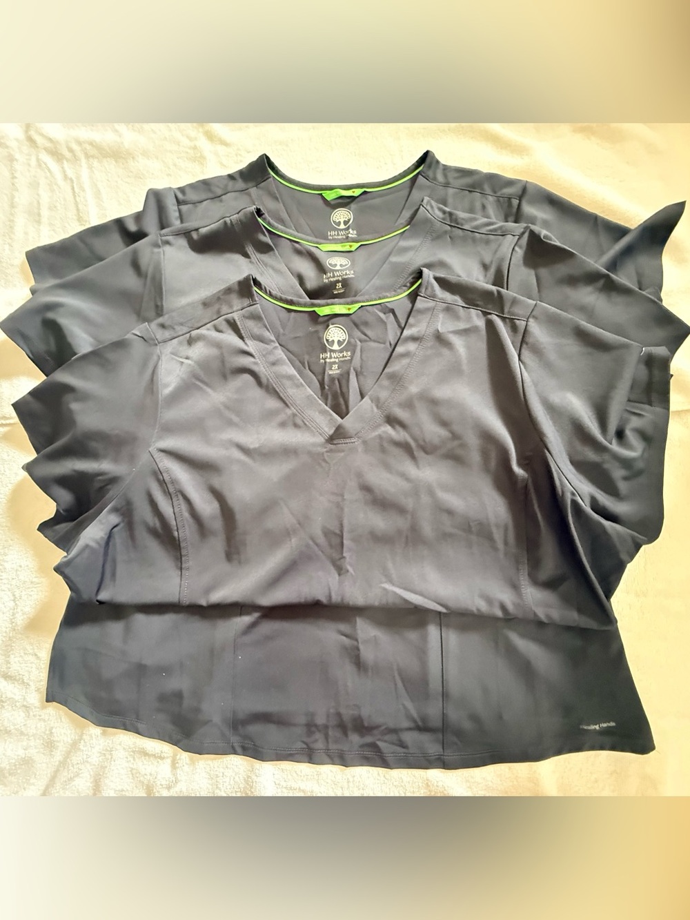 2x women’s Healing Hands pewter Grey scrub tops x3 (selling 3 in this post)